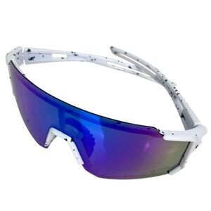 Unbranded Shield Sunglasses with Splatter Frame Cycling.